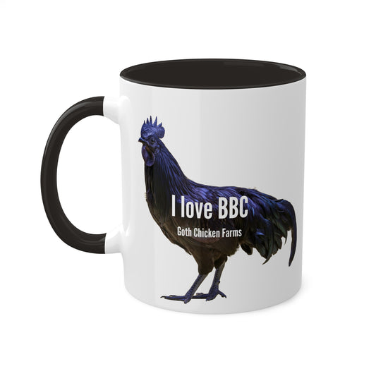 White "I Love BBC" Rooster Mug