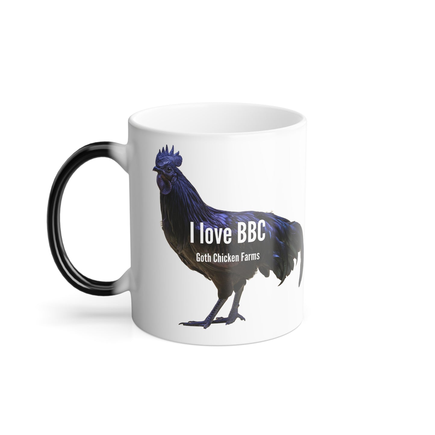 Heat-Activated "I Love BBC" Rooster Mug