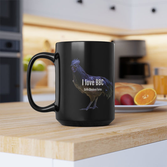 Black "I Love BBC" Rooster Mug