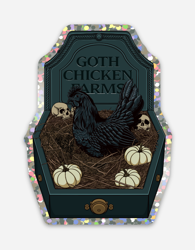 Preorder: Halloween Goth Chicken Sticker