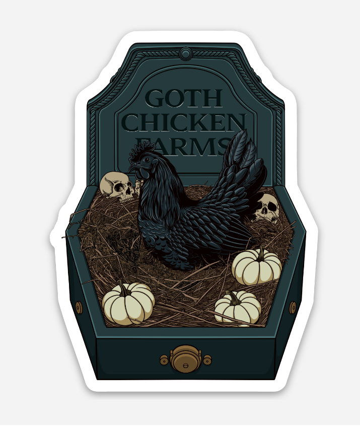 Preorder: Halloween Goth Chicken Sticker