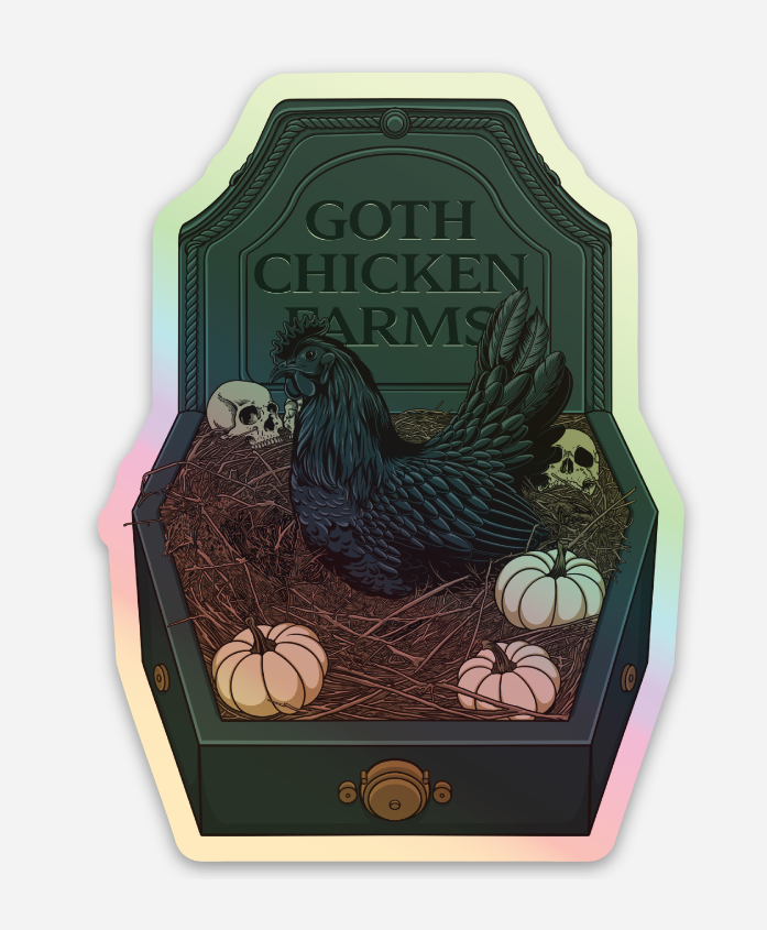 Preorder: Halloween Goth Chicken Sticker