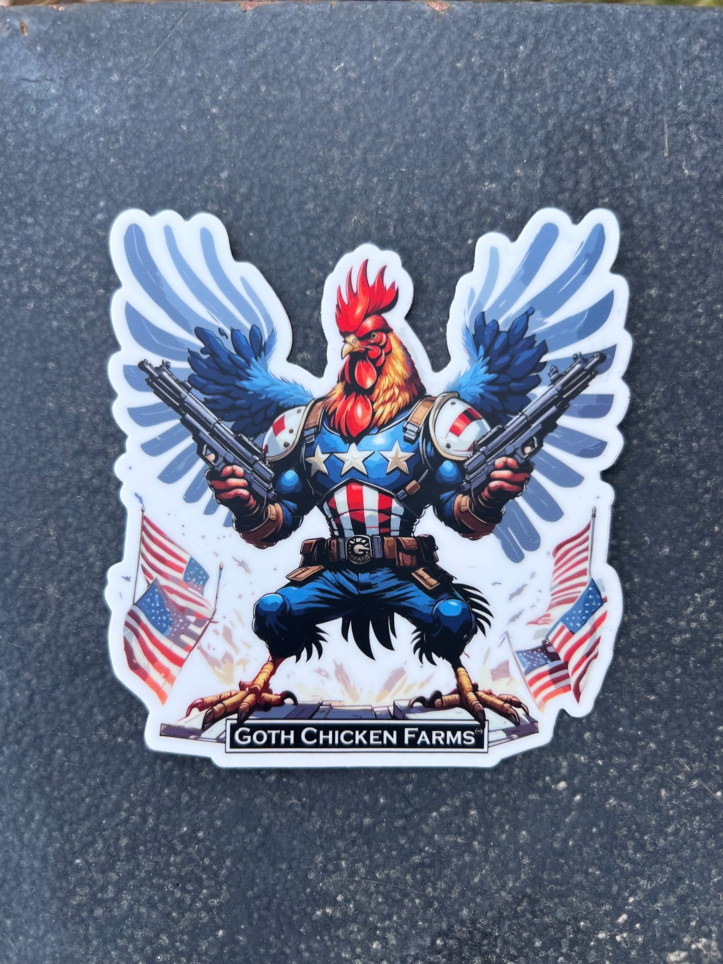 Patriotic Rooster I Sticker