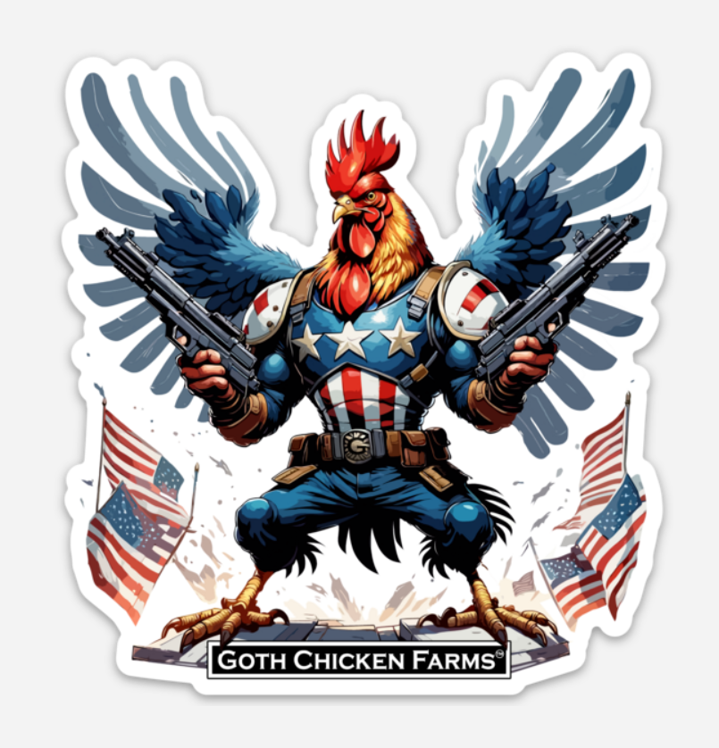 Patriotic Rooster I Sticker