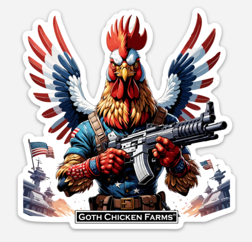 Patriotic Rooster II Sticker