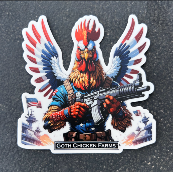 Patriotic Rooster II Sticker