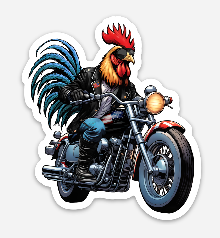 Motorcycle Rooster Sticker